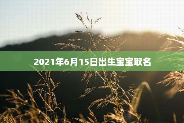 2021年6月15日出生宝宝取名