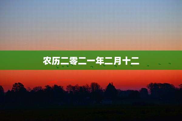 农历二零二一年二月十二