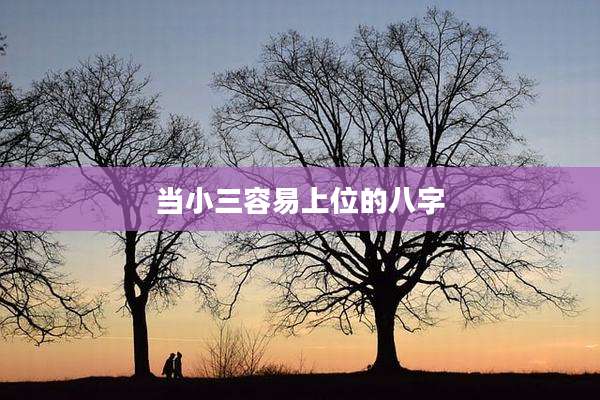 当小三容易上位的八字