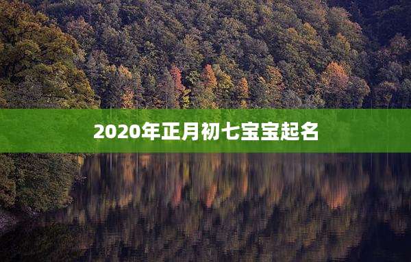 2020年正月初七宝宝起名