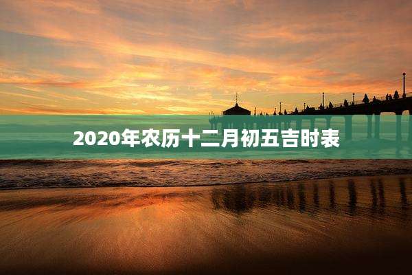 2020年农历十二月初五吉时表