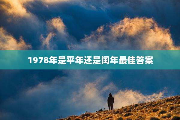 1978年是平年还是闰年最佳答案