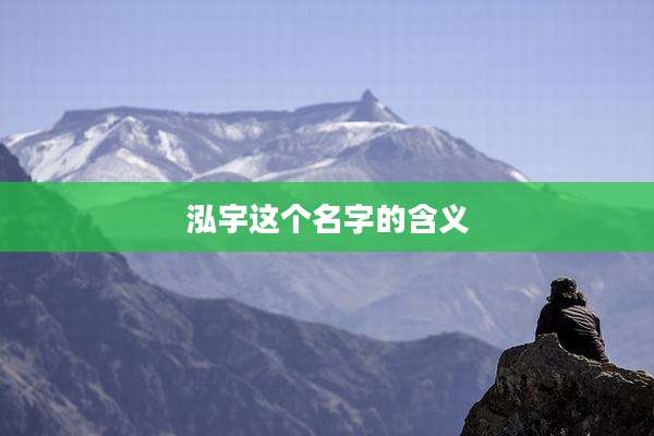泓宇这个名字的含义