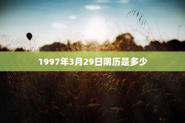 1997年3月29日阴历是多少