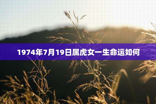 1974年7月19日属虎女一生命运如何