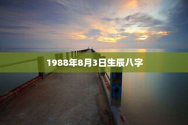 1988年8月3日生辰八字