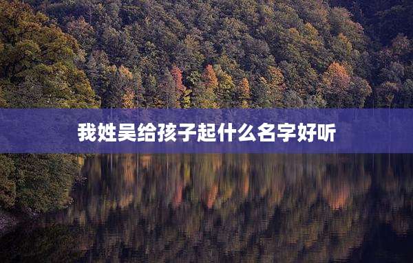 我姓吴给孩子起什么名字好听