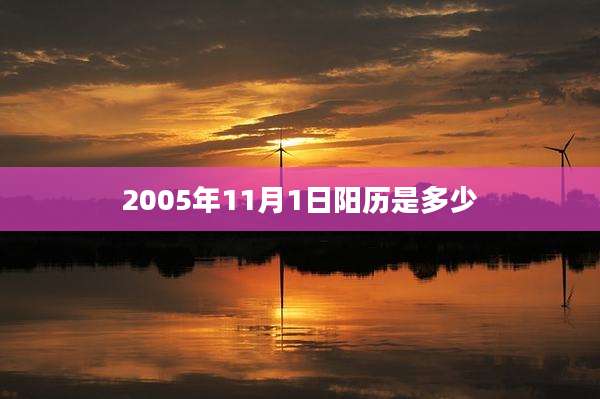 2005年11月1日阳历是多少