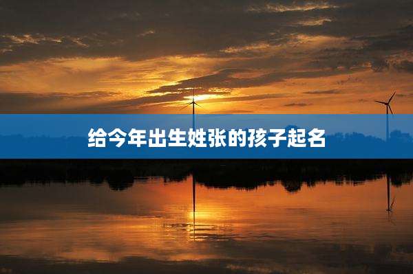 给今年出生姓张的孩子起名