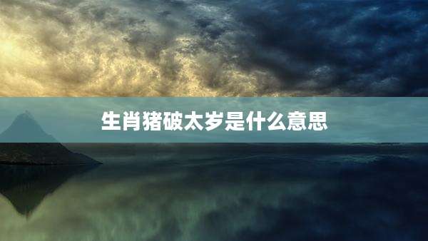 生肖猪破太岁是什么意思