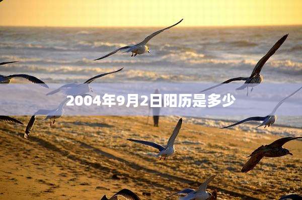 2004年9月2日阳历是多少