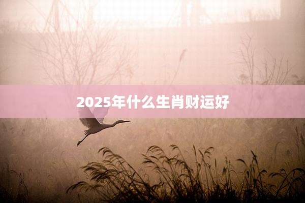 2025年什么生肖财运好