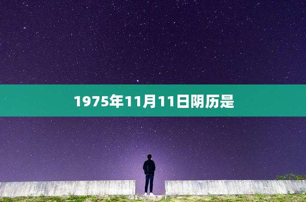 1975年11月11日阴历是