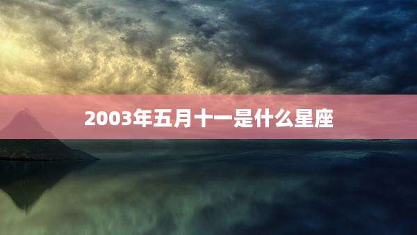 2003年五月十一是什么星座