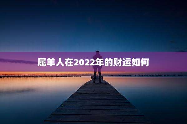 属羊人在2022年的财运如何