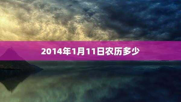 2014年1月11日农历多少