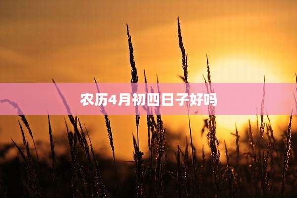 农历4月初四日子好吗