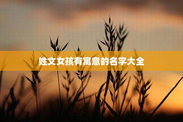姓文女孩有寓意的名字大全
