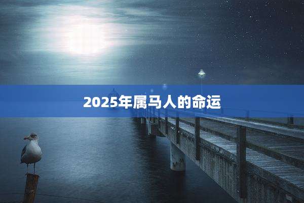 2025年属马人的命运