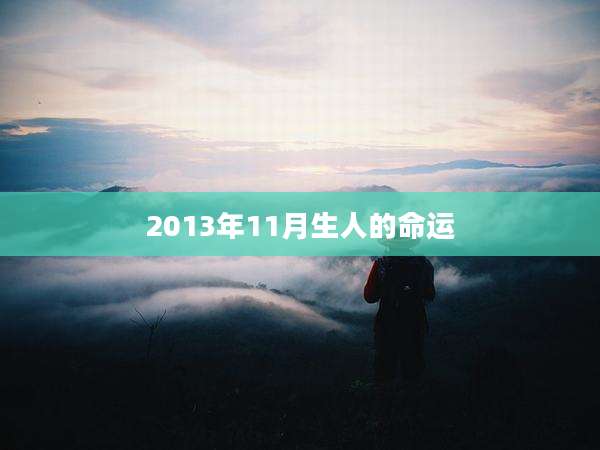 2013年11月生人的命运