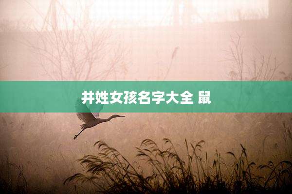井姓女孩名字大全 鼠