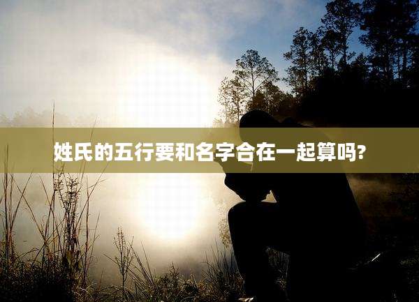 姓氏的五行要和名字合在一起算吗?