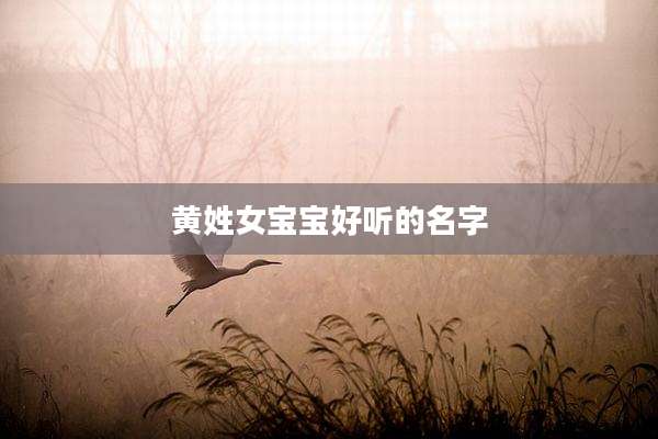 黄姓女宝宝好听的名字