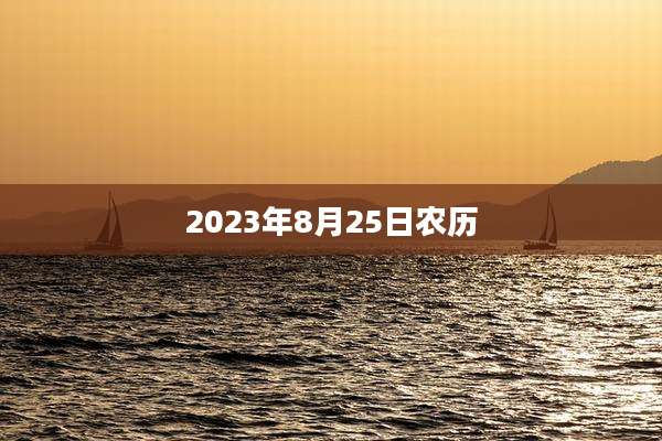 2023年8月25日农历