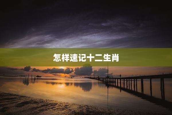 怎样速记十二生肖