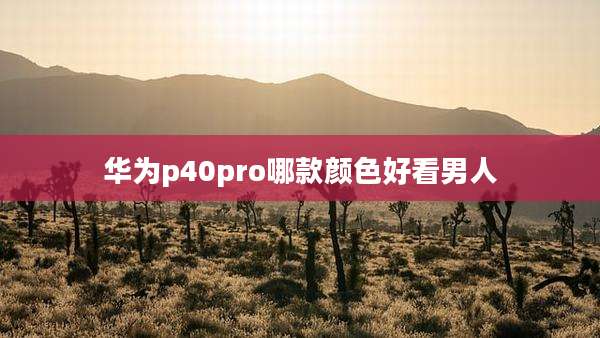 华为p40pro哪款颜色好看男人