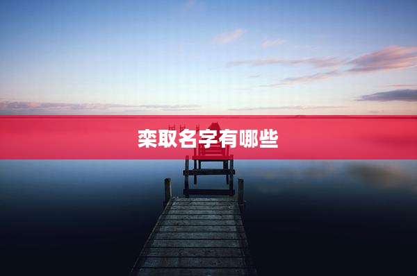 栾取名字有哪些