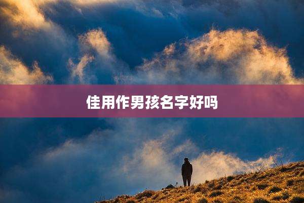 佳用作男孩名字好吗
