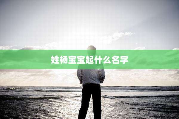 姓杨宝宝起什么名字