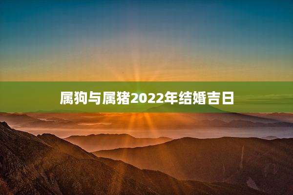 属狗与属猪2022年结婚吉日