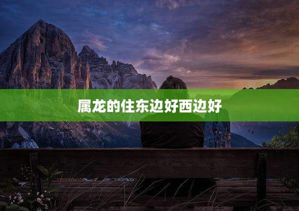 属龙的住东边好西边好