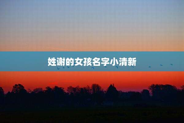 姓谢的女孩名字小清新