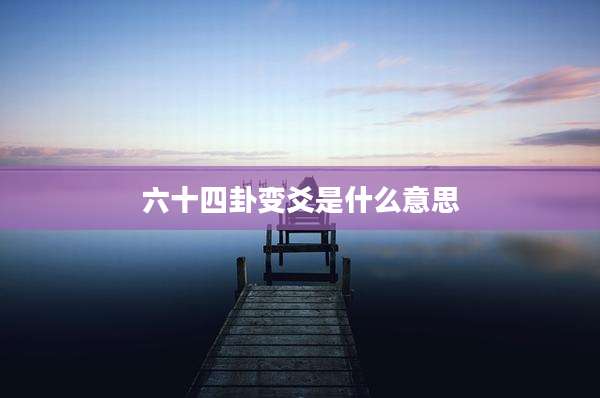 六十四卦变爻是什么意思