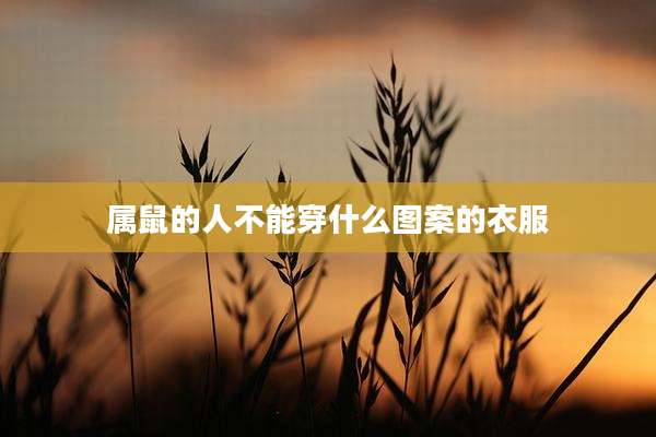 属鼠的人不能穿什么图案的衣服