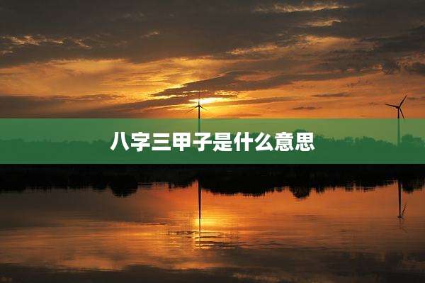 八字三甲子是什么意思