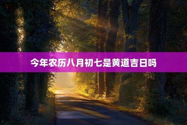 今年农历八月初七是黄道吉日吗