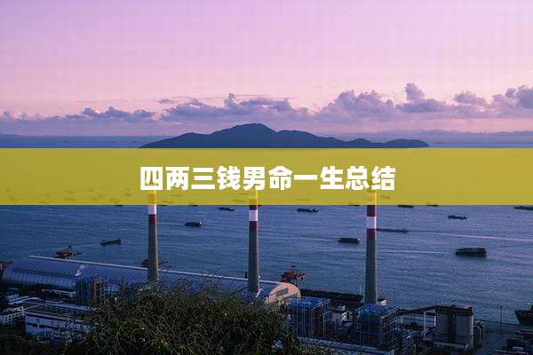 四两三钱男命一生总结