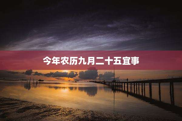今年农历九月二十五宜事