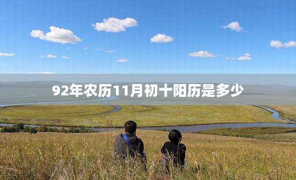 92年农历11月初十阳历是多少