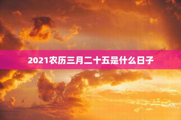 2021农历三月二十五是什么日子
