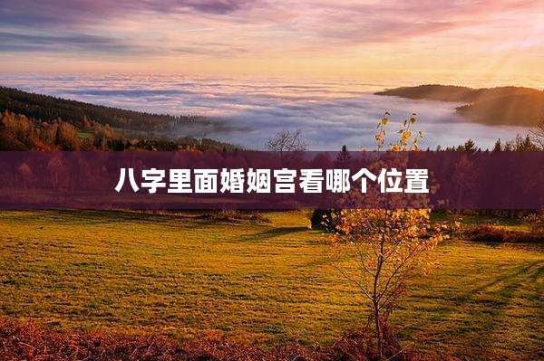 八字里面婚姻宫看哪个位置