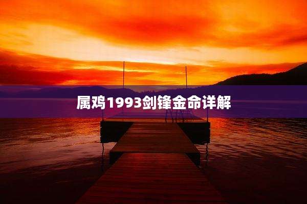 属鸡1993剑锋金命详解