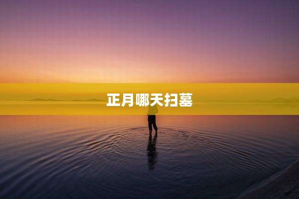 正月哪天扫墓