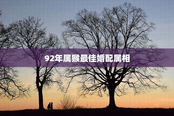 92年属猴最佳婚配属相