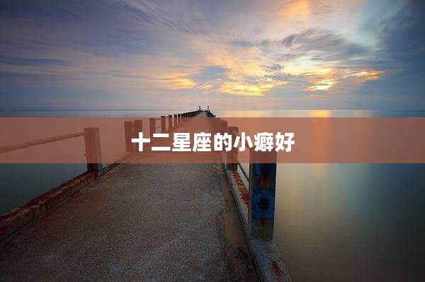 十二星座的小癖好
