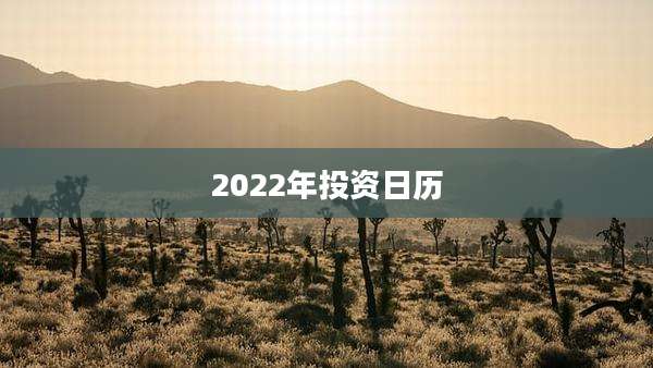 2022年投资日历